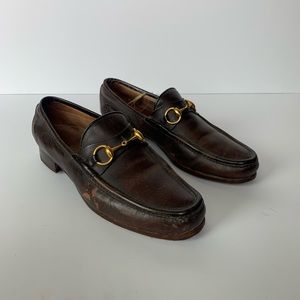 Vintage Gucci horse bit loafers